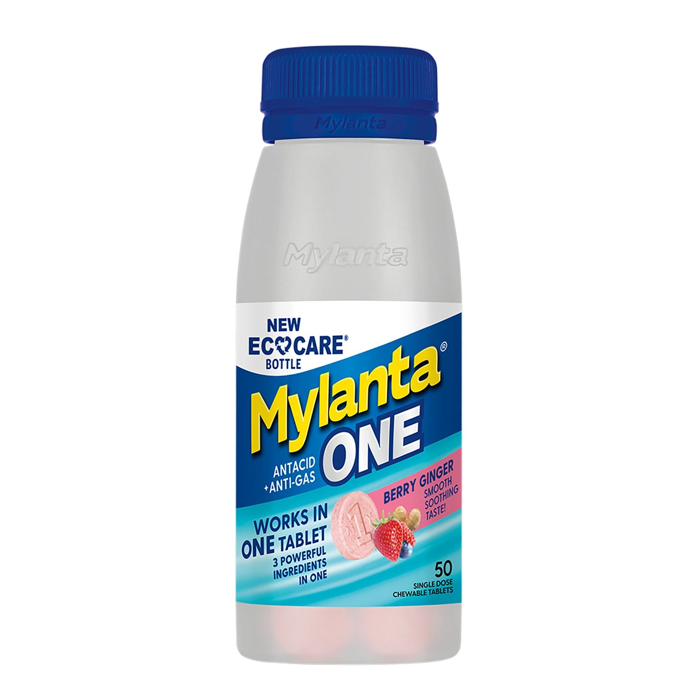 Mylanta One Antacid & Anti-Gas Chewable Tablets - Berry Ginger