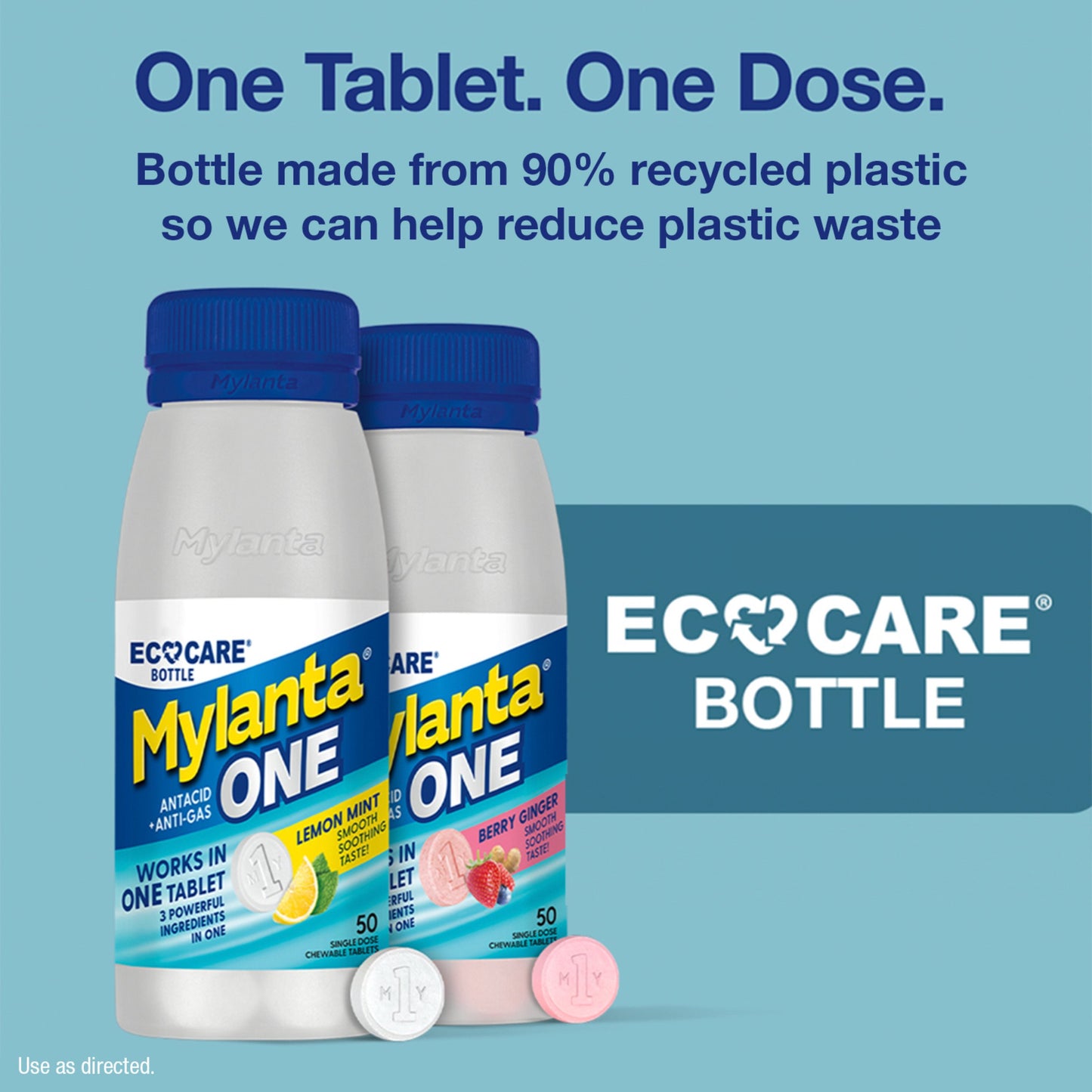 Mylanta One Antacid & Anti-Gas Chewable Tablets - Berry Ginger