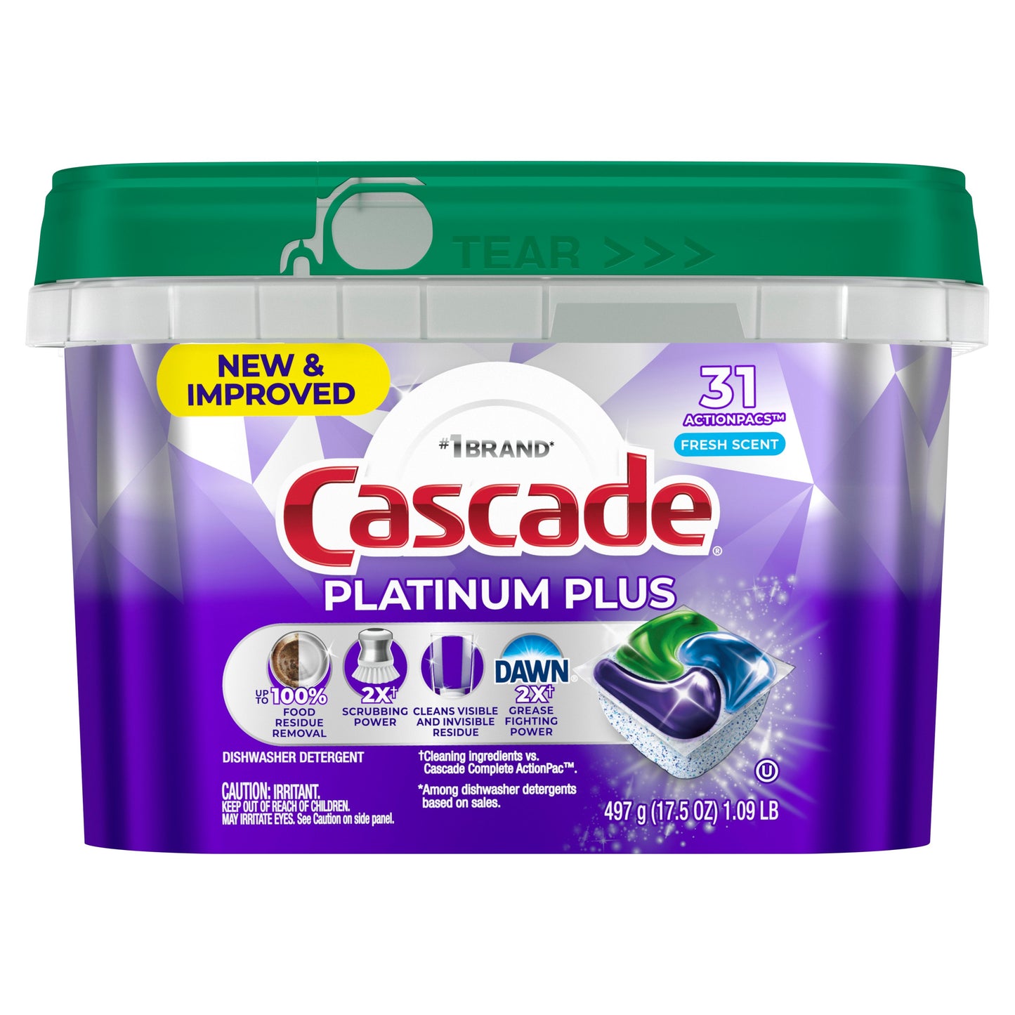 Cascade Platinum Plus Dishwasher Pods, Fresh Scent