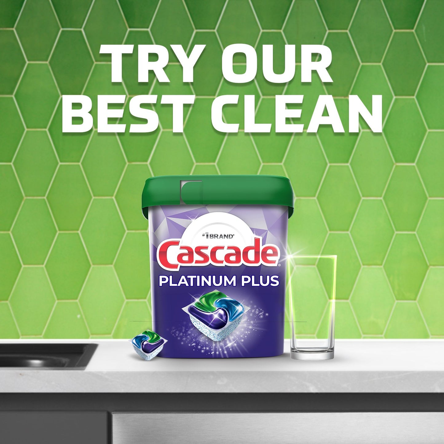 Cascade Platinum Plus Dishwasher Pods, Fresh Scent