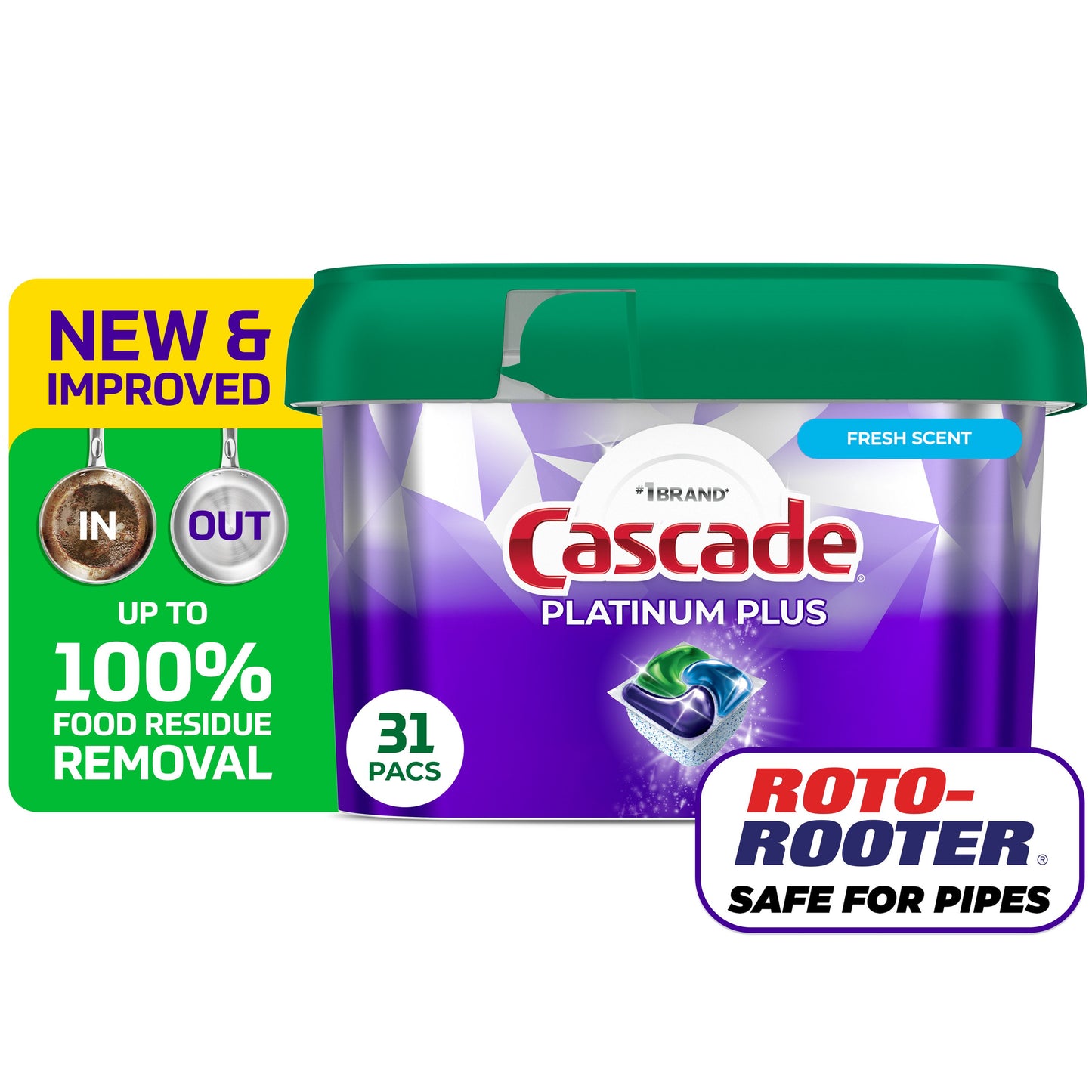 Cascade Platinum Plus Dishwasher Pods, Fresh Scent