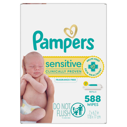 Pampers Sensitive Skin Baby Wipes Refills 7 pk