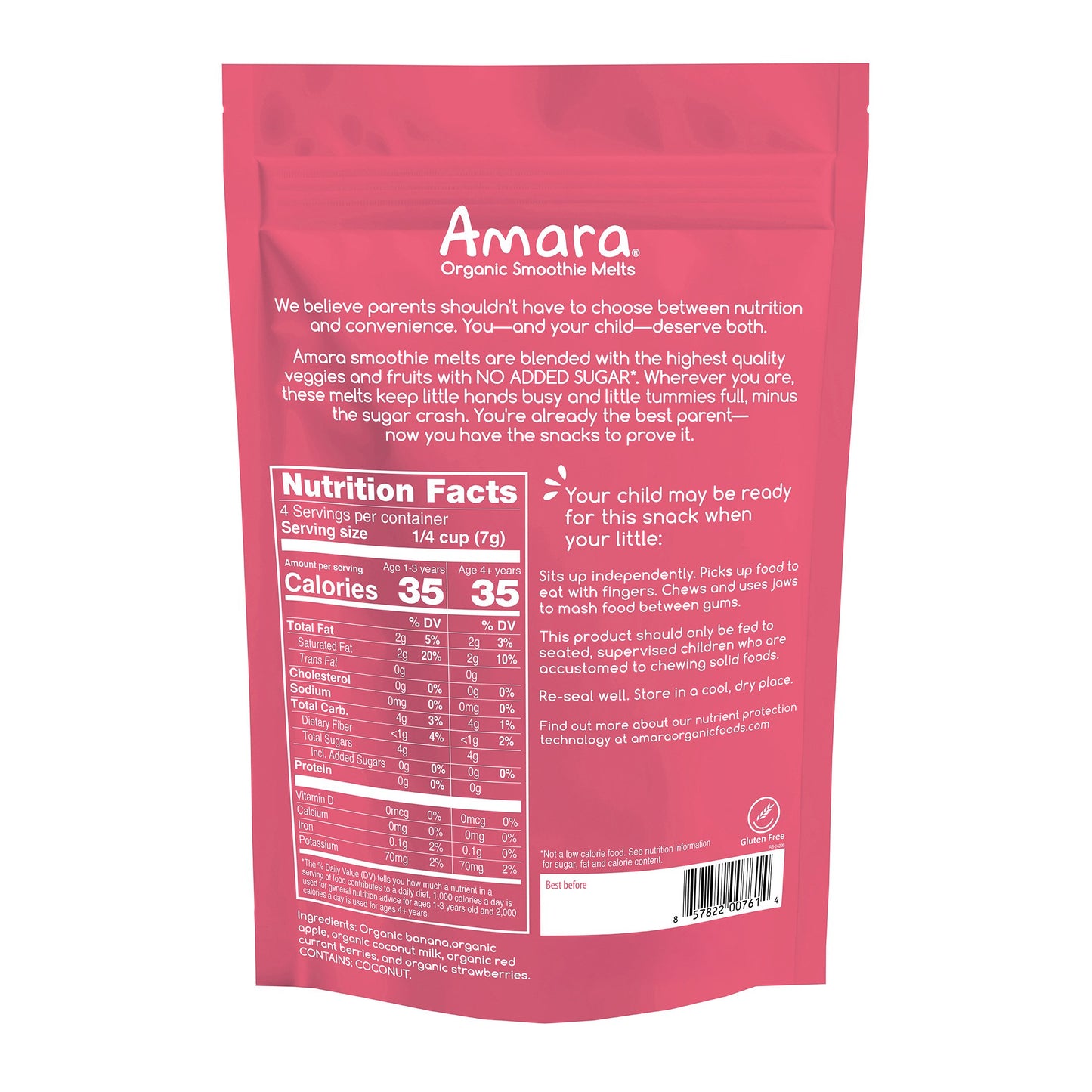 Amara Organic Smoothie Melts - Mixed Red Berries