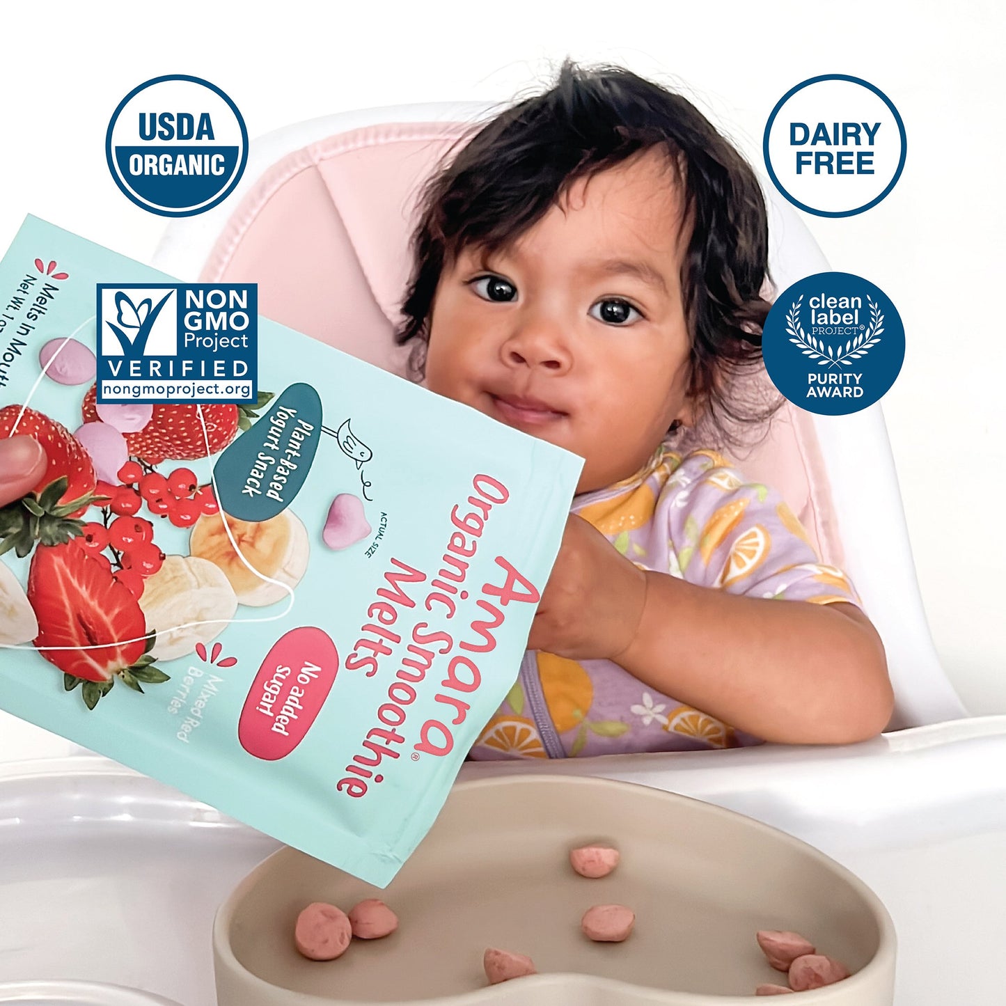 Amara Organic Smoothie Melts - Mixed Red Berries