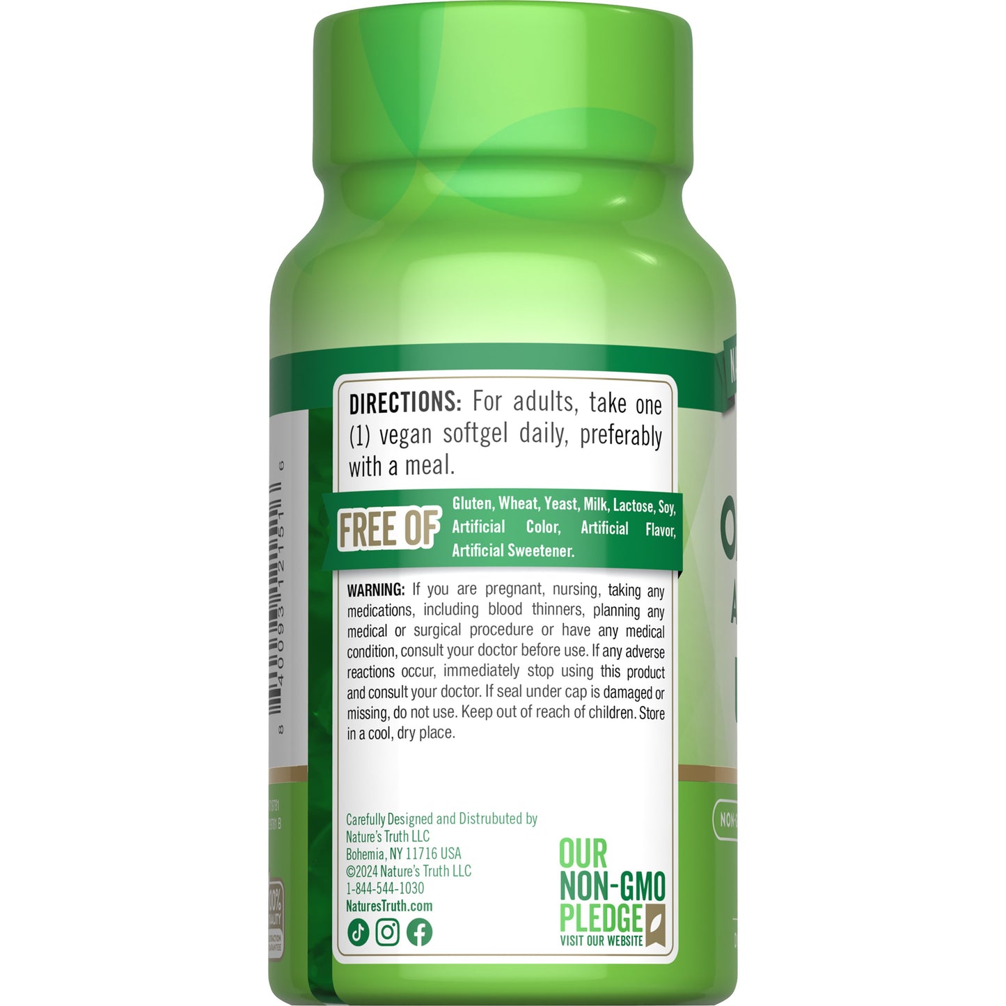 Nature's Truth Vegan Omega-3 Algae Oil & DHA Softgels