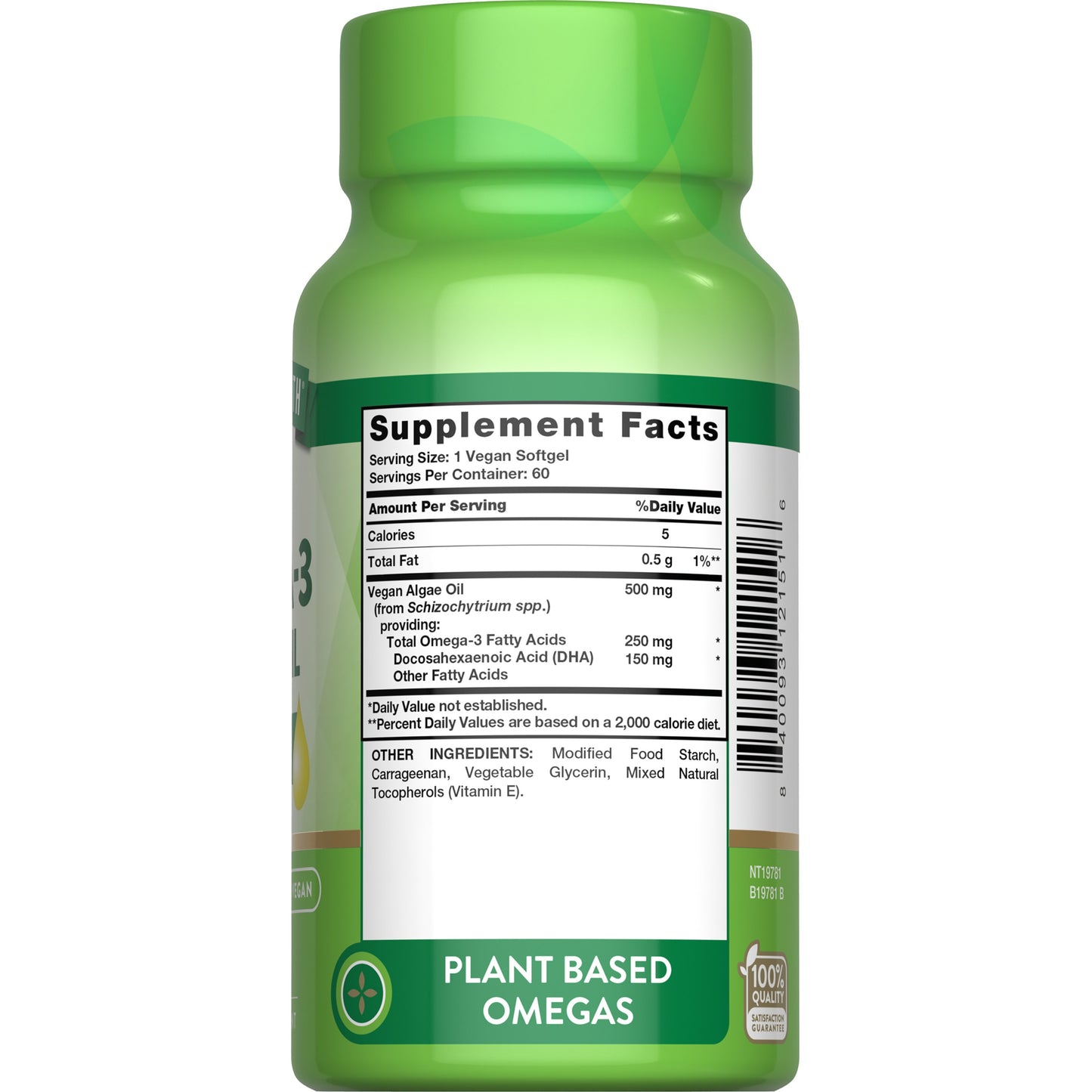 Nature's Truth Vegan Omega-3 Algae Oil & DHA Softgels
