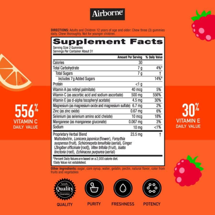 Airborne Kids Assorted Fruit Flavored Gummies