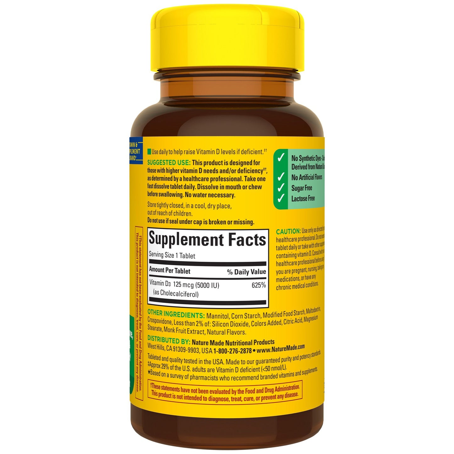 Nature Made Fast Dissolve Vitamin D3 Tablets - 5000 IU