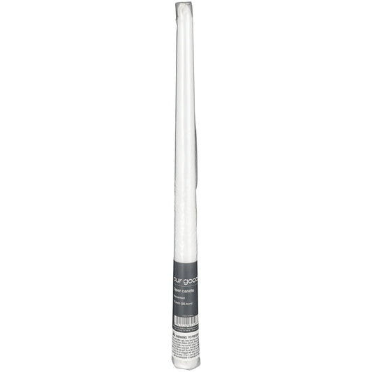 our goods Unscented Taper Candle - White