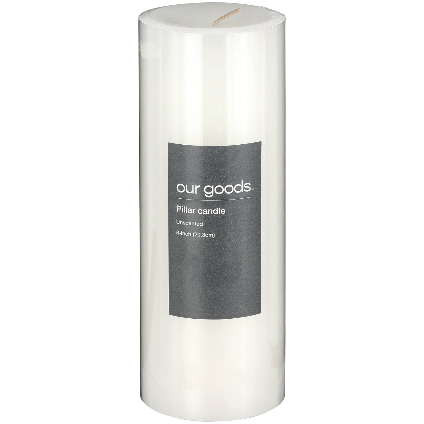 our goods Unscented Pillar Candle - White