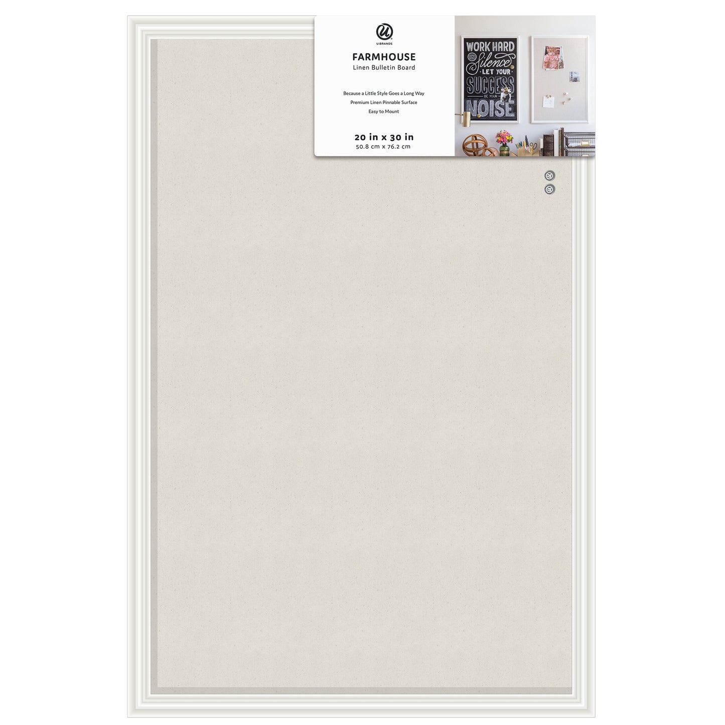 U Brands Farmhouse Linen Bulletin Board