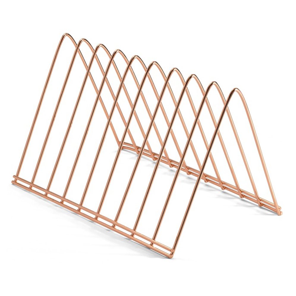 Officemate Triangle Steel Wire Desktop Organizer - Rose Gold