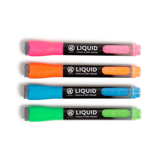 U Brands Bullet Pump Tip Liquid Chalk Dry Erase Markers - Assorted Ink