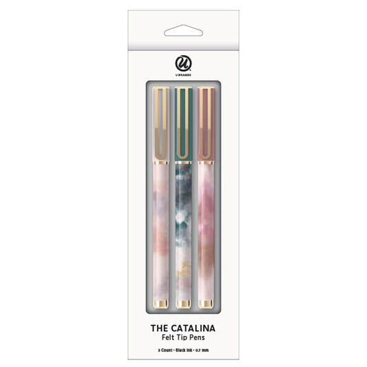 U Brands The Catalina 0.7mm Soft Dye Felt Tip Pens - Black Ink