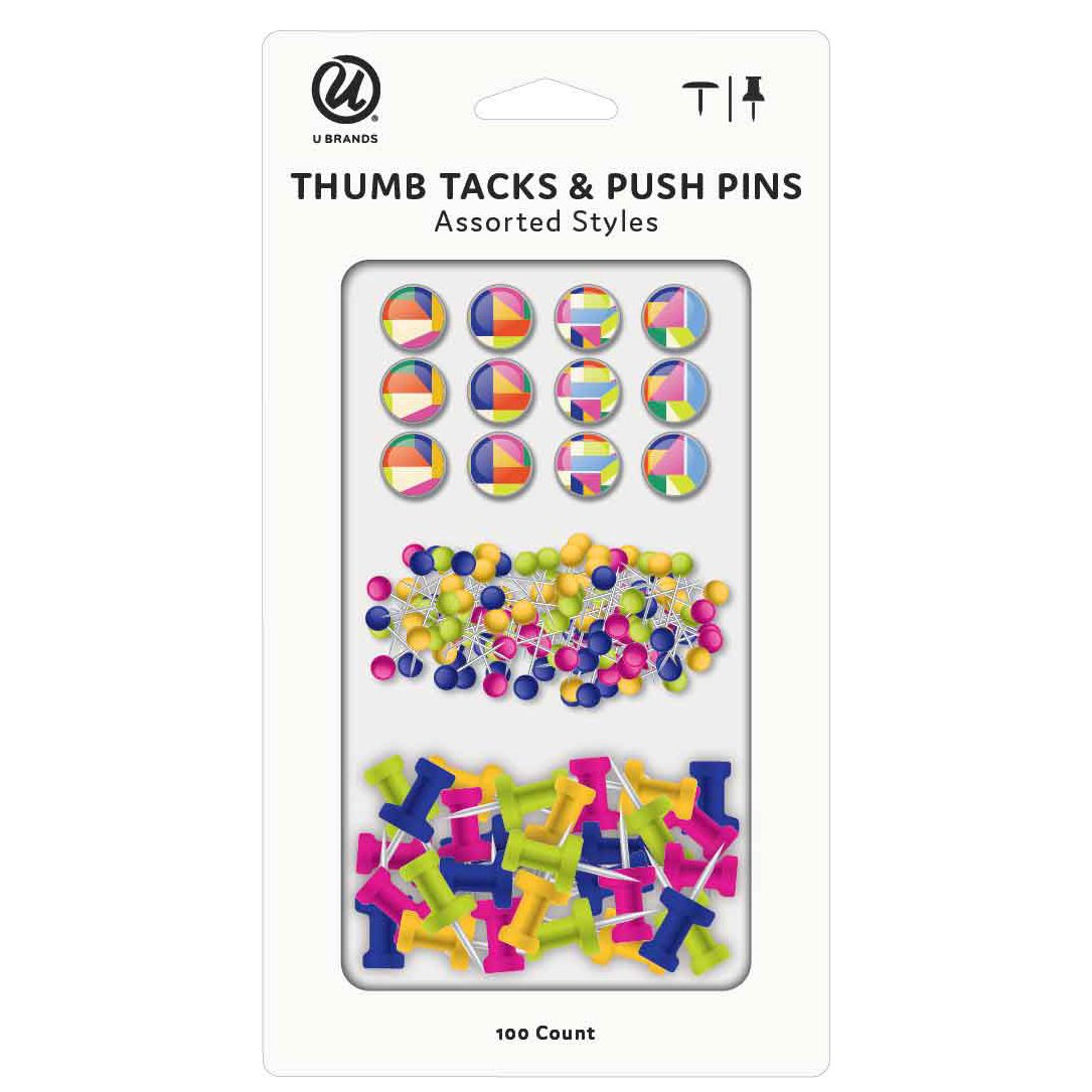 U Brands Thumb Tacks & Push Pins - Assorted Styles