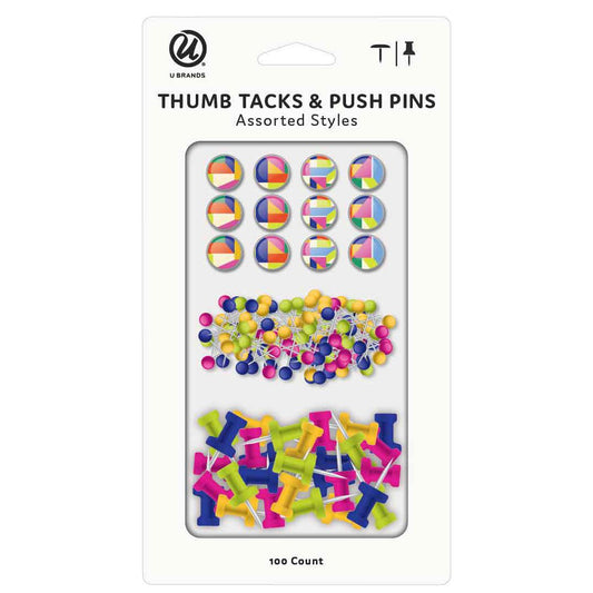 U Brands Thumb Tacks & Push Pins - Assorted Styles