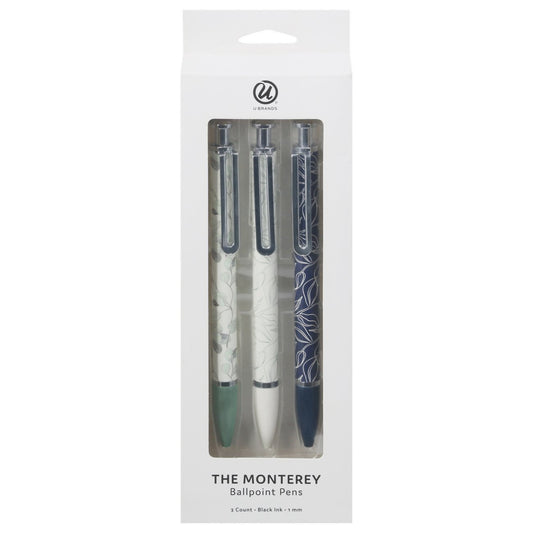 U Brands The Monterey 1.0mm Arid Ivey Ballpoint Pens - Black Ink