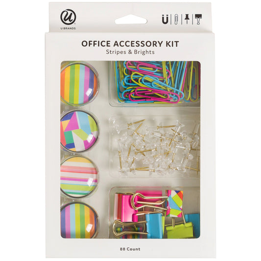 U Brands Office Accessory Kit - Stripes & Brights