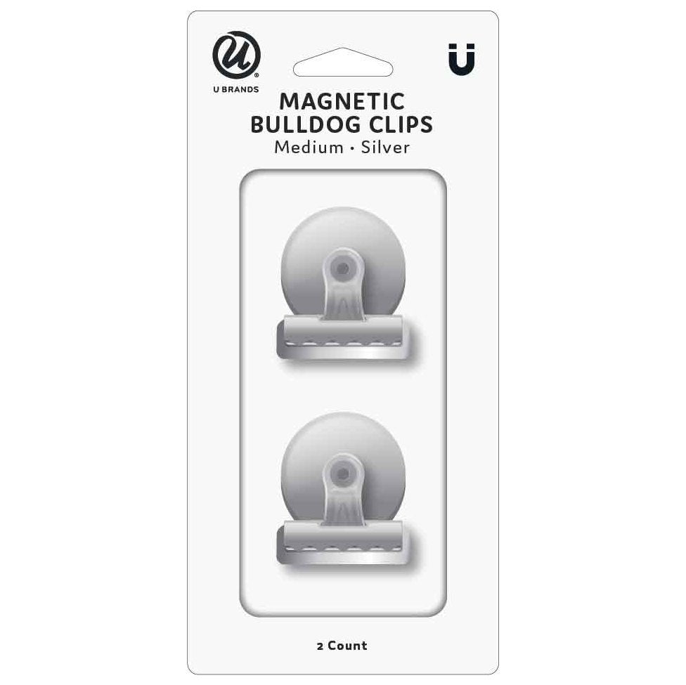 U Brands Medium Magnetic Bulldog Clips - Silver