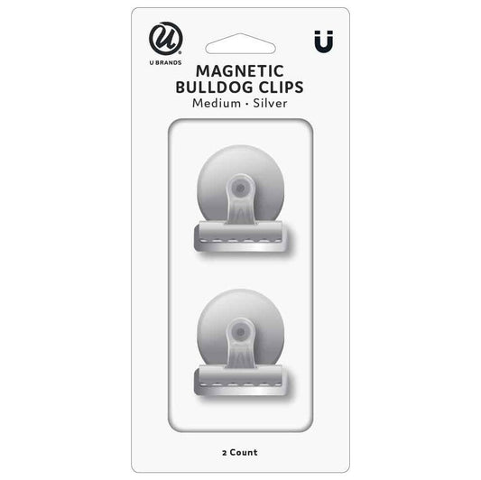 U Brands Medium Magnetic Bulldog Clips - Silver