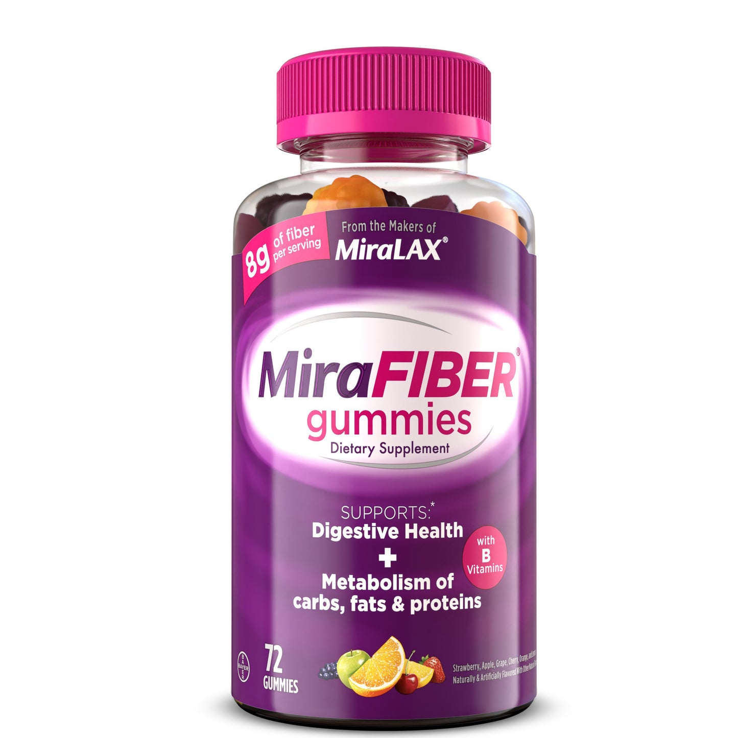 MiraFIBER 8g Fiber Digestive Health Support Gummies