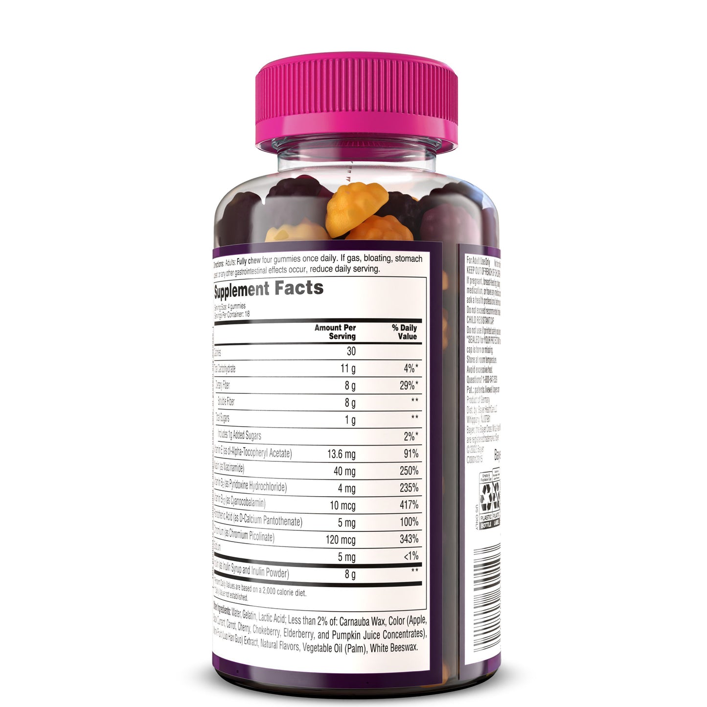 MiraFIBER 8g Fiber Digestive Health Support Gummies