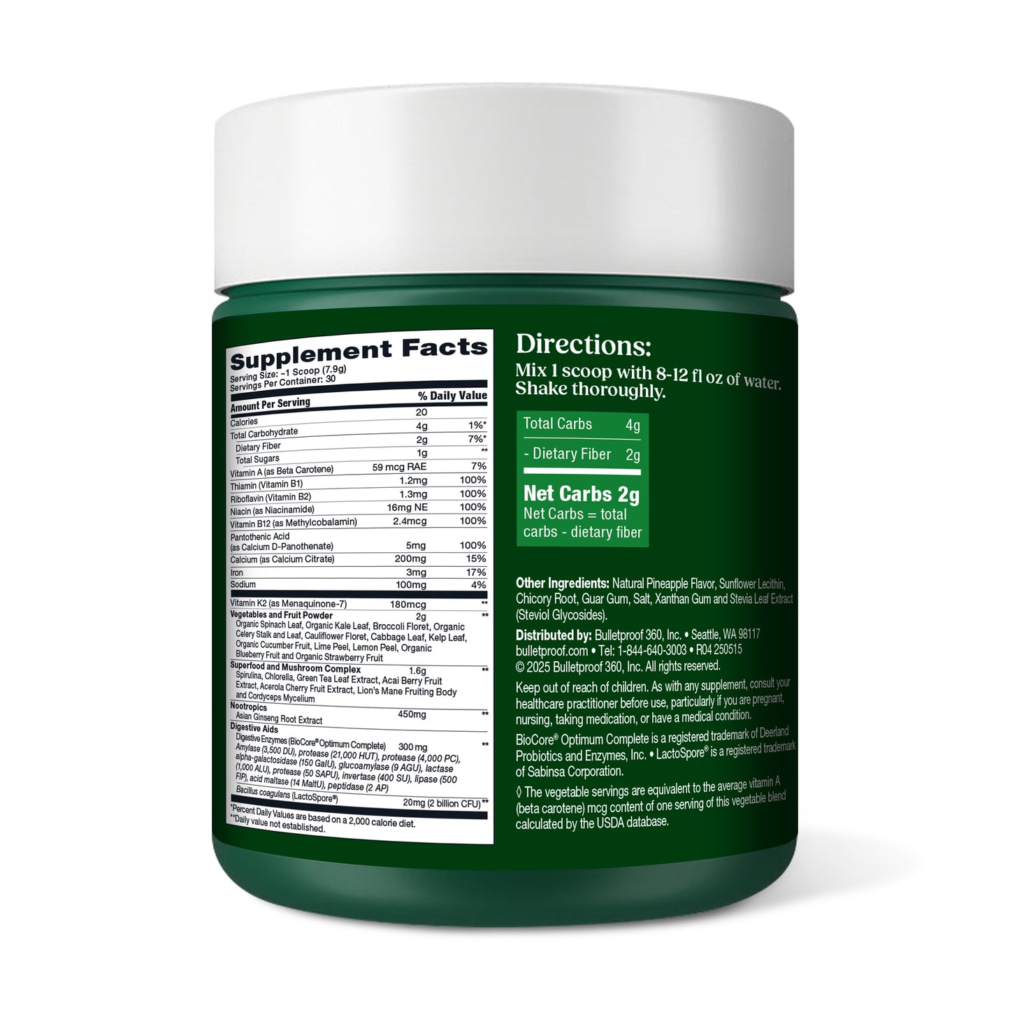 Bulletproof Daily Greens for Body & Mind