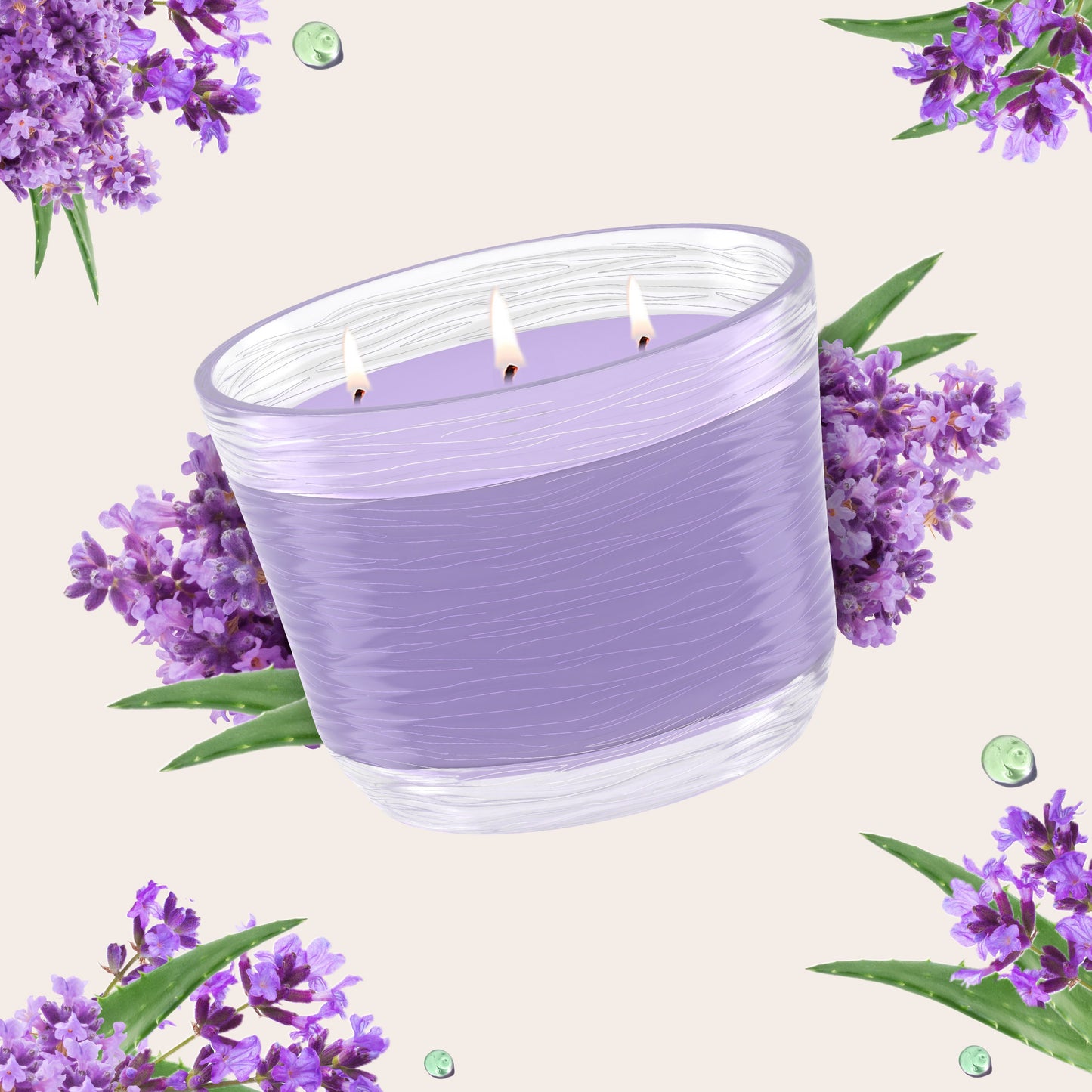 Glade Tranquil Lavender & Aloe 3 Wick Candle
