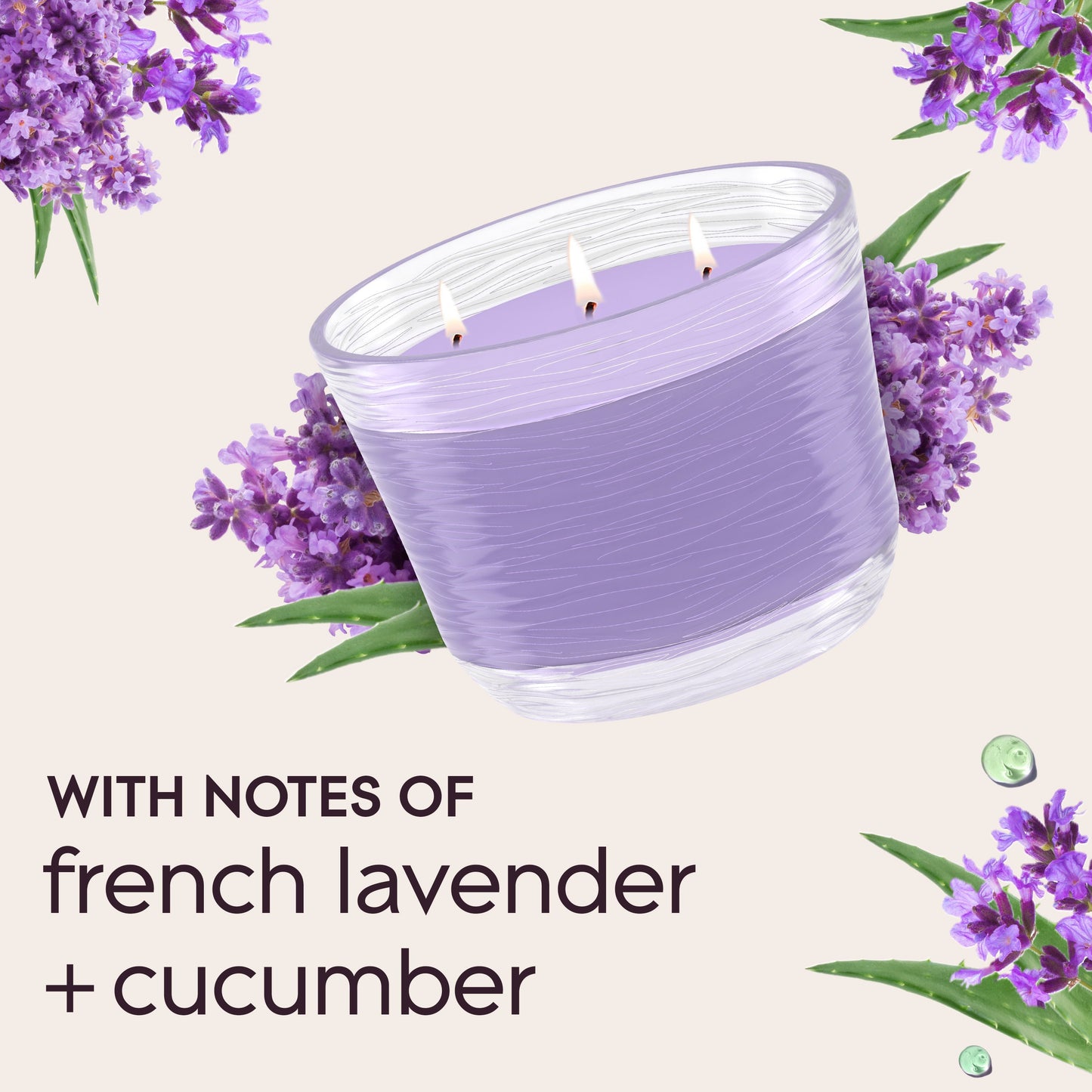 Glade Tranquil Lavender & Aloe 3 Wick Candle