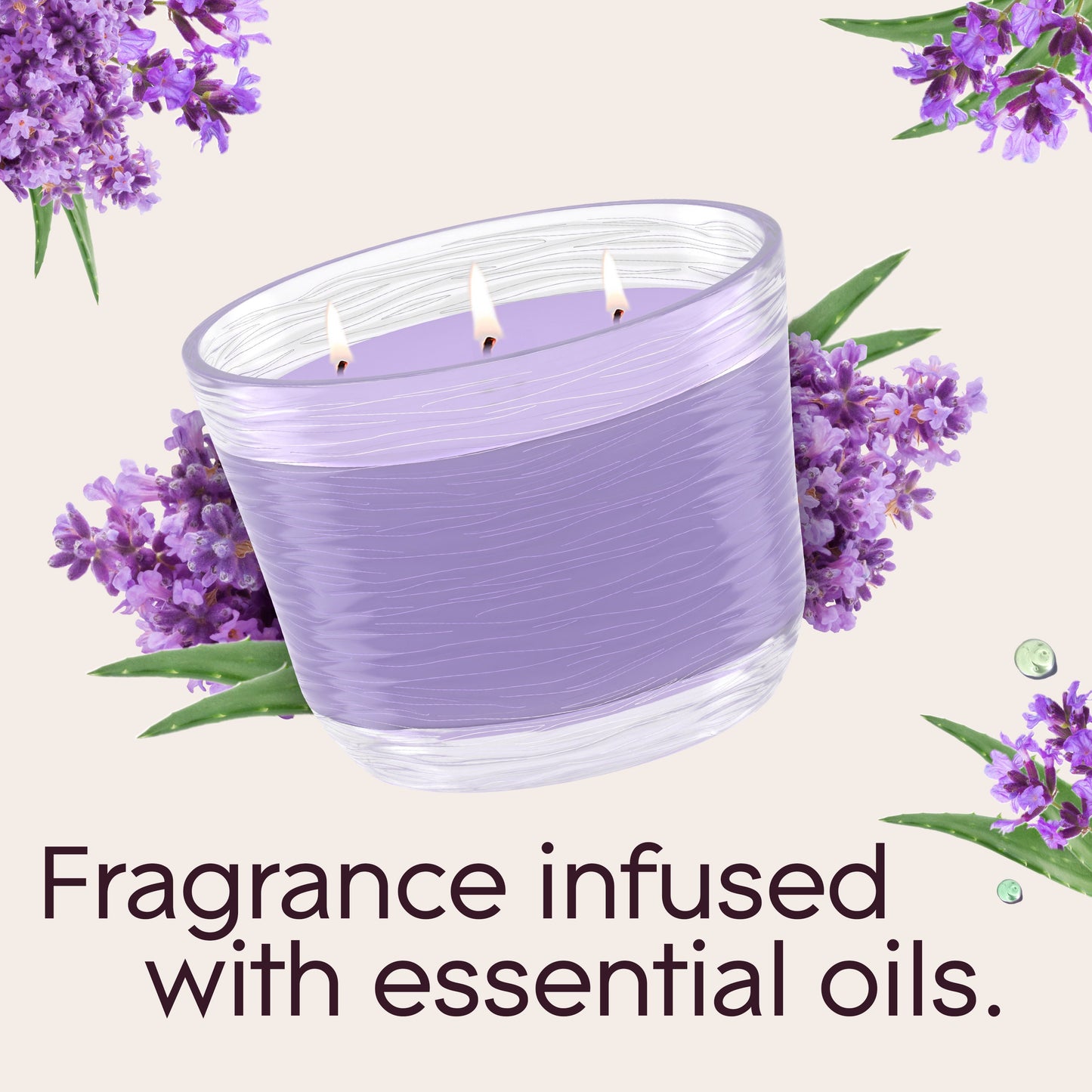 Glade Tranquil Lavender & Aloe 3 Wick Candle