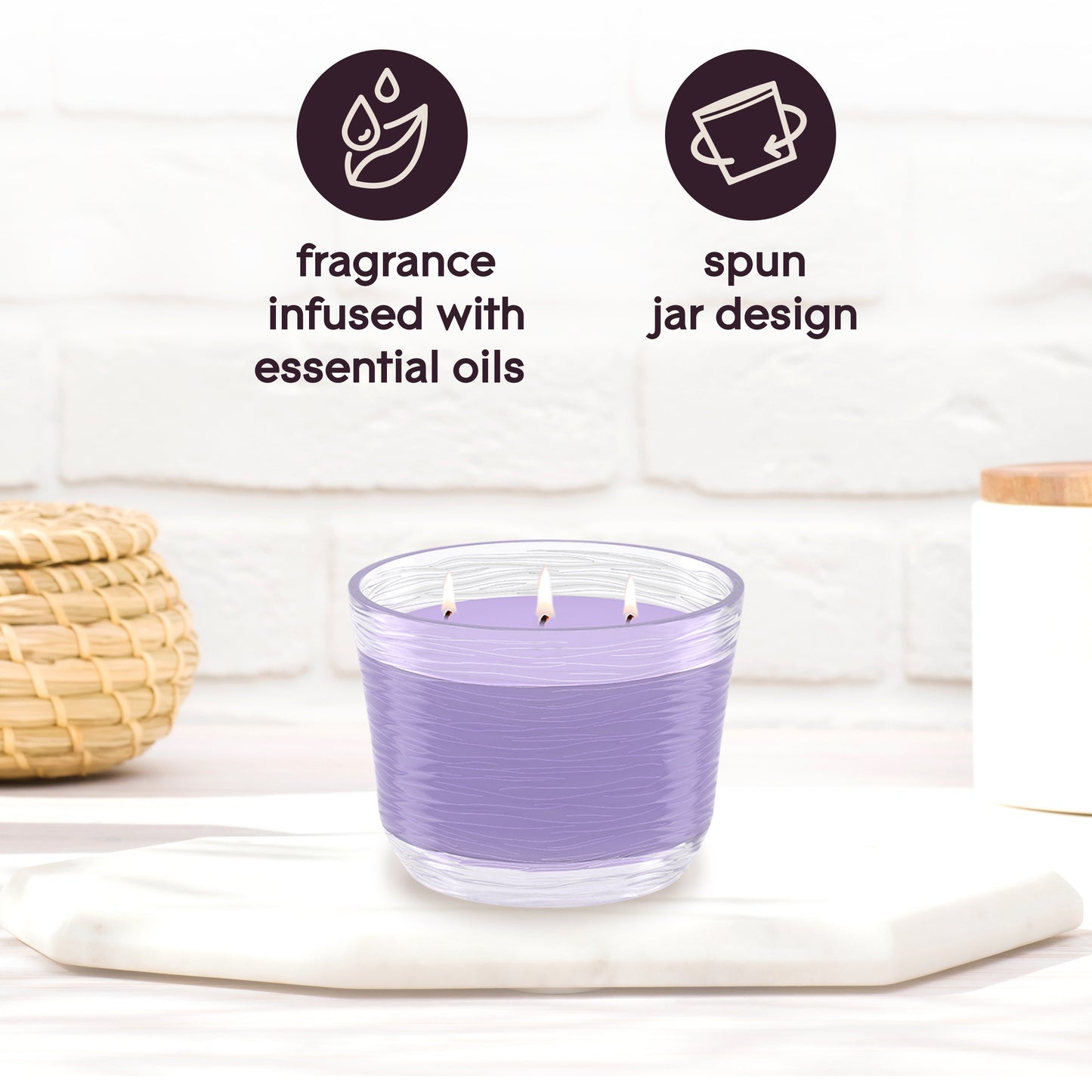 Glade Tranquil Lavender & Aloe 3 Wick Candle