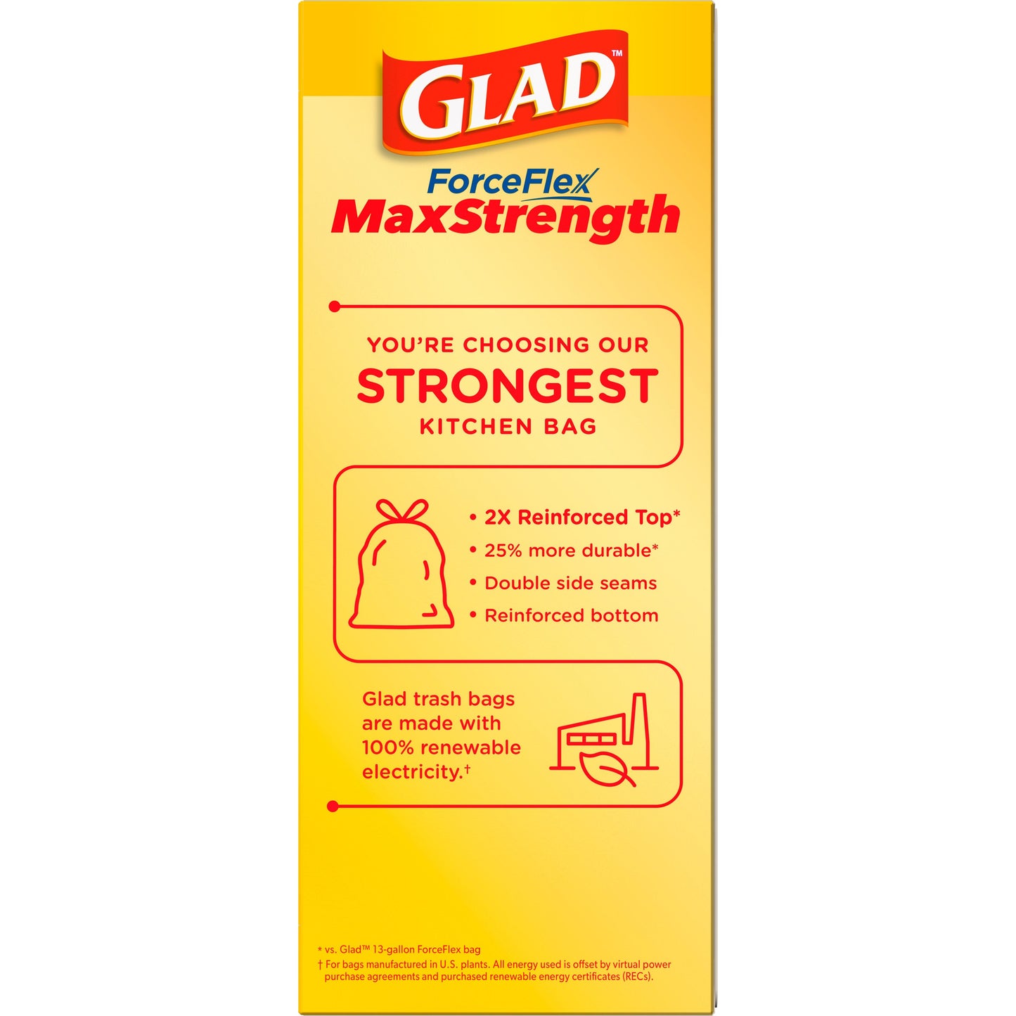 Glad ForceFlex MaxStrength Tall Kitchen Drawstring Trash Bags, 13 Gallon - Gain & Febreze Scent