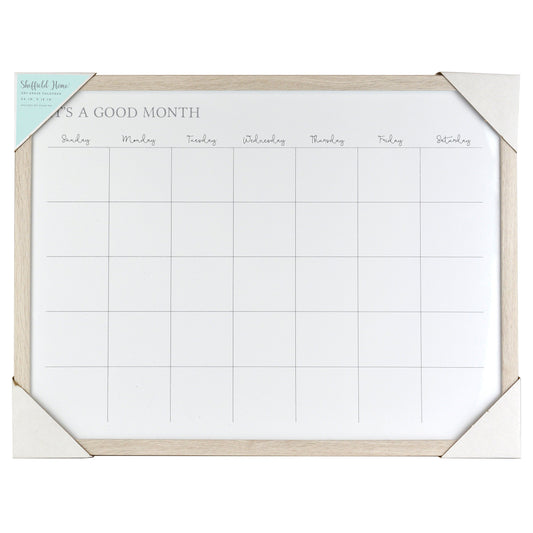 Sheffield Home Monthly Planner Wood Frame Dry Erase Calendar