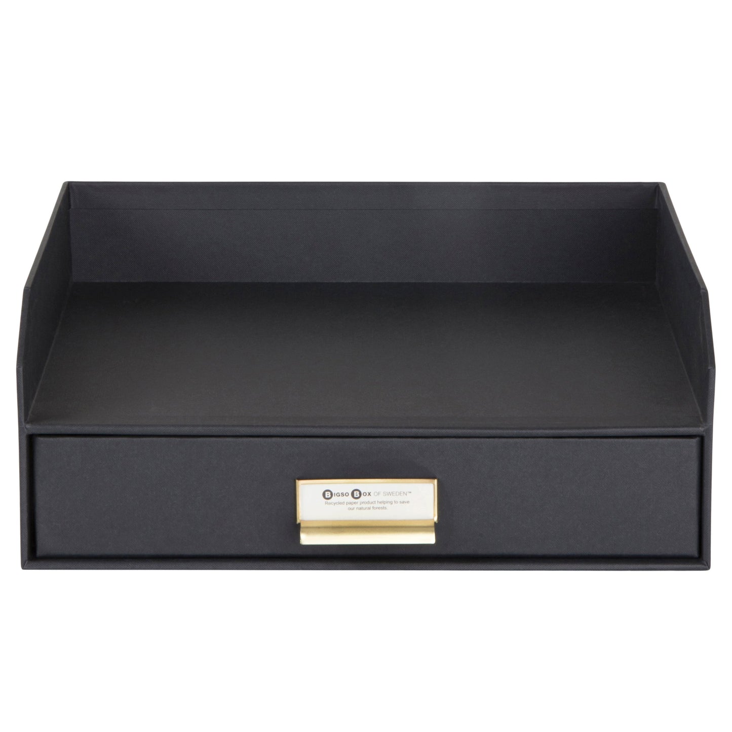 Bigso Box Of Sweden Walter Desktop Letter Organizer with Drawer - Black