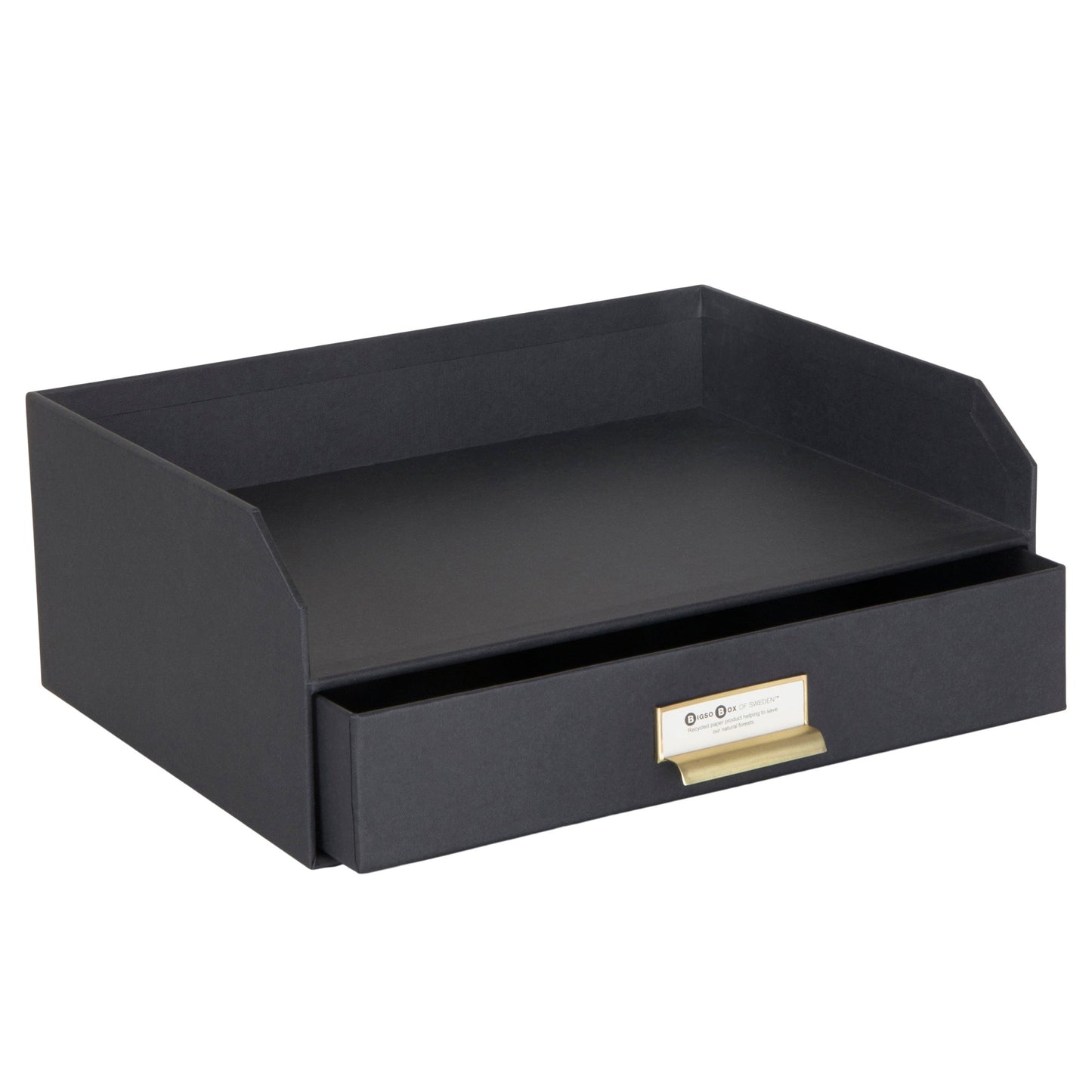 Bigso Box Of Sweden Walter Desktop Letter Organizer with Drawer - Black