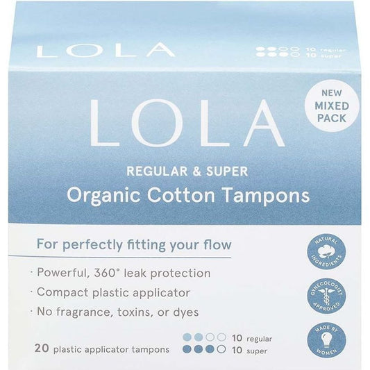 Lola Organic Cotton Tampons - Regular & Super