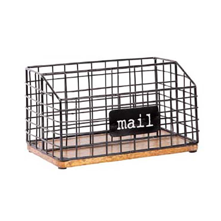 Home Essentials & Beyond Wire Mail Organizer - Black