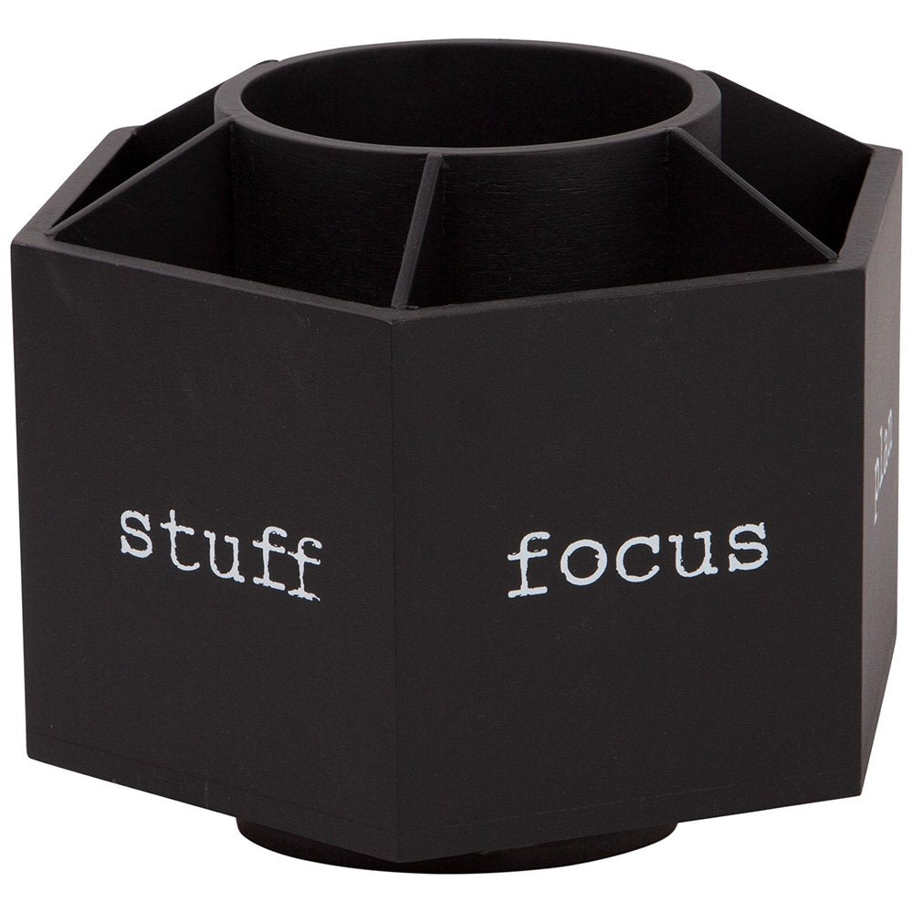 Home Essentials & Beyond Rotating Desktop Storage Holder - Black