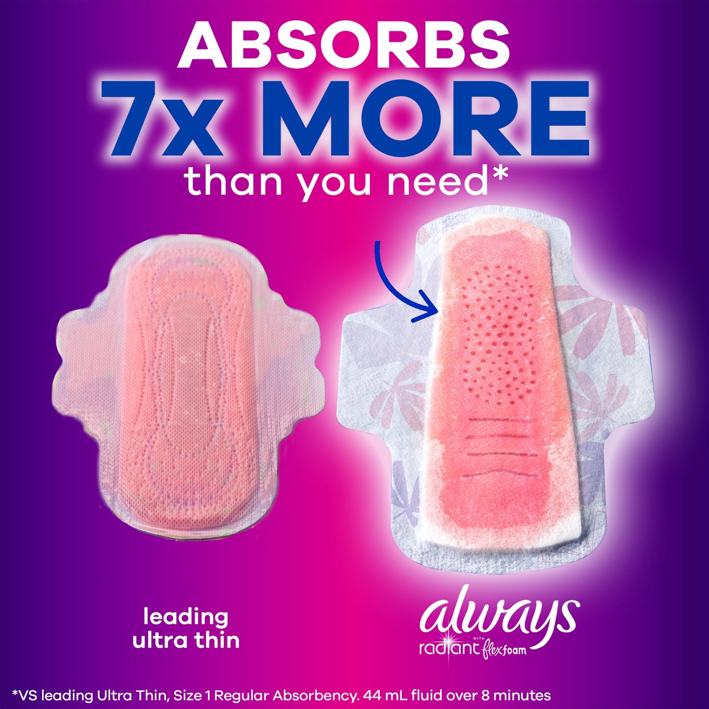 Always Radiant Pads with Wings - Overnight Size 4