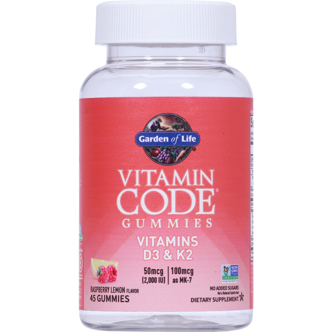 Garden of Life Vitamin Code Vitamins D3 & K2 Gummies - Raspberry Lemon