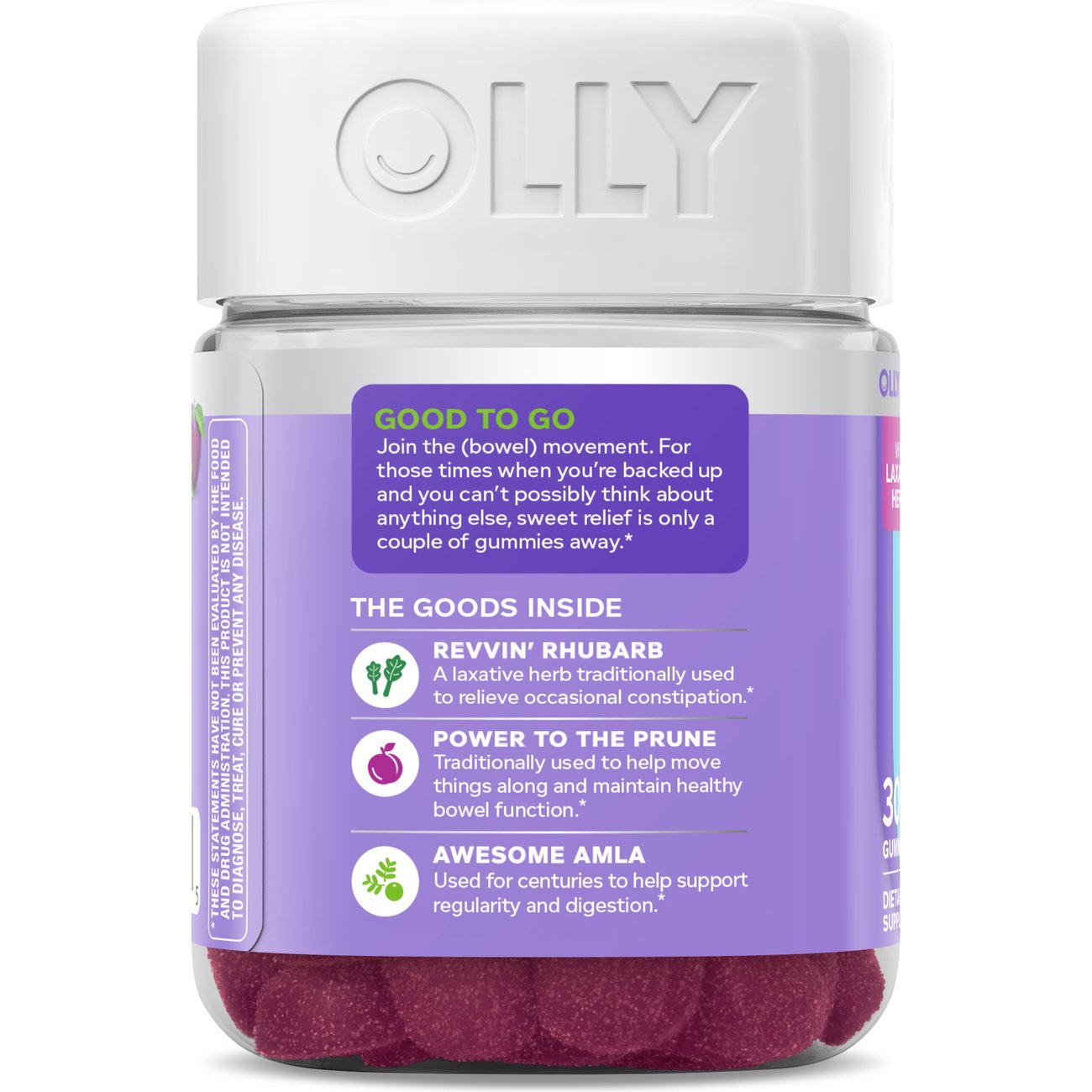 OLLY Keep It Moving Constipation & Digestive Support Gummies - Plum Berry