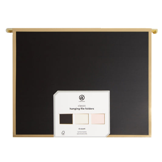 U Brands Assorted Hanging File Folders - Classic, 6 pk