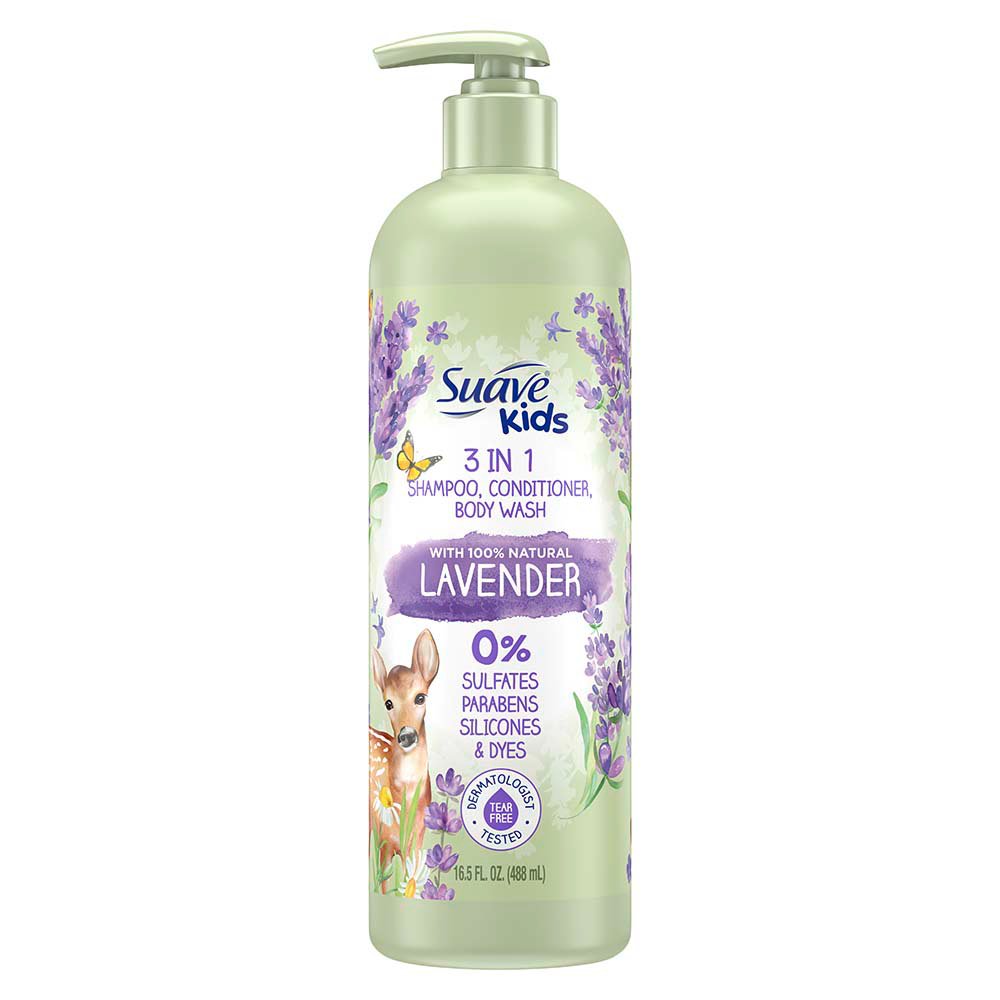 Suave Kids 3-in-1 Shampoo + Conditioner + Body Wash with Natural Lavender