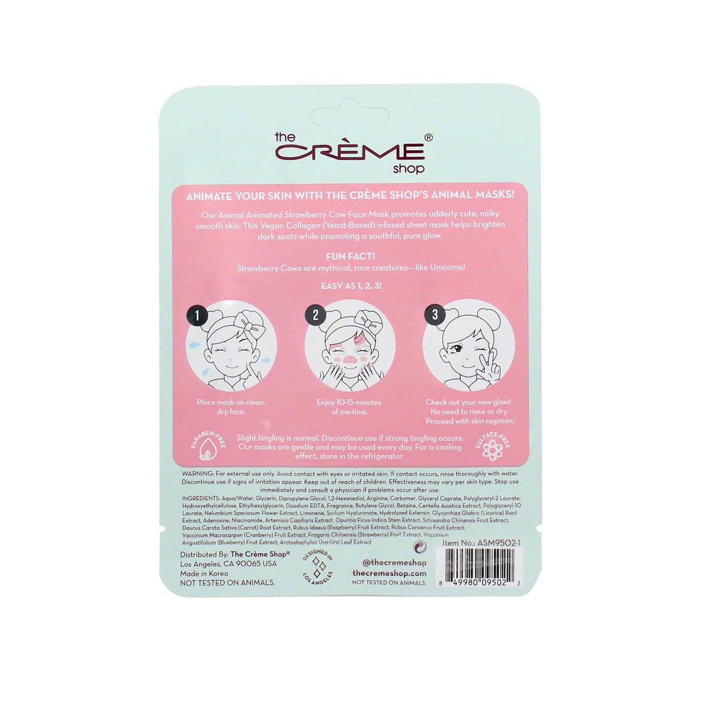 The Crème Shop Be Milky, Skin! Animated Strawberry Cow Face Mask