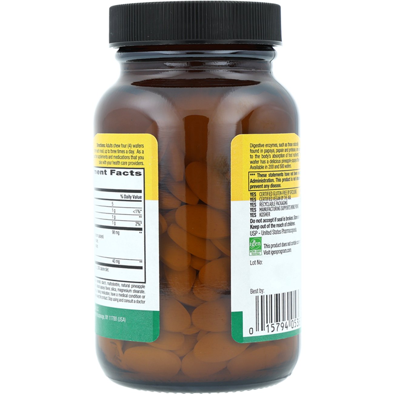 Country Life Vitamins Papaya Digestive Support Chewable Wafers