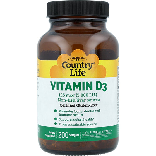 Country Life Vitamins Vitamin D3 Softgels