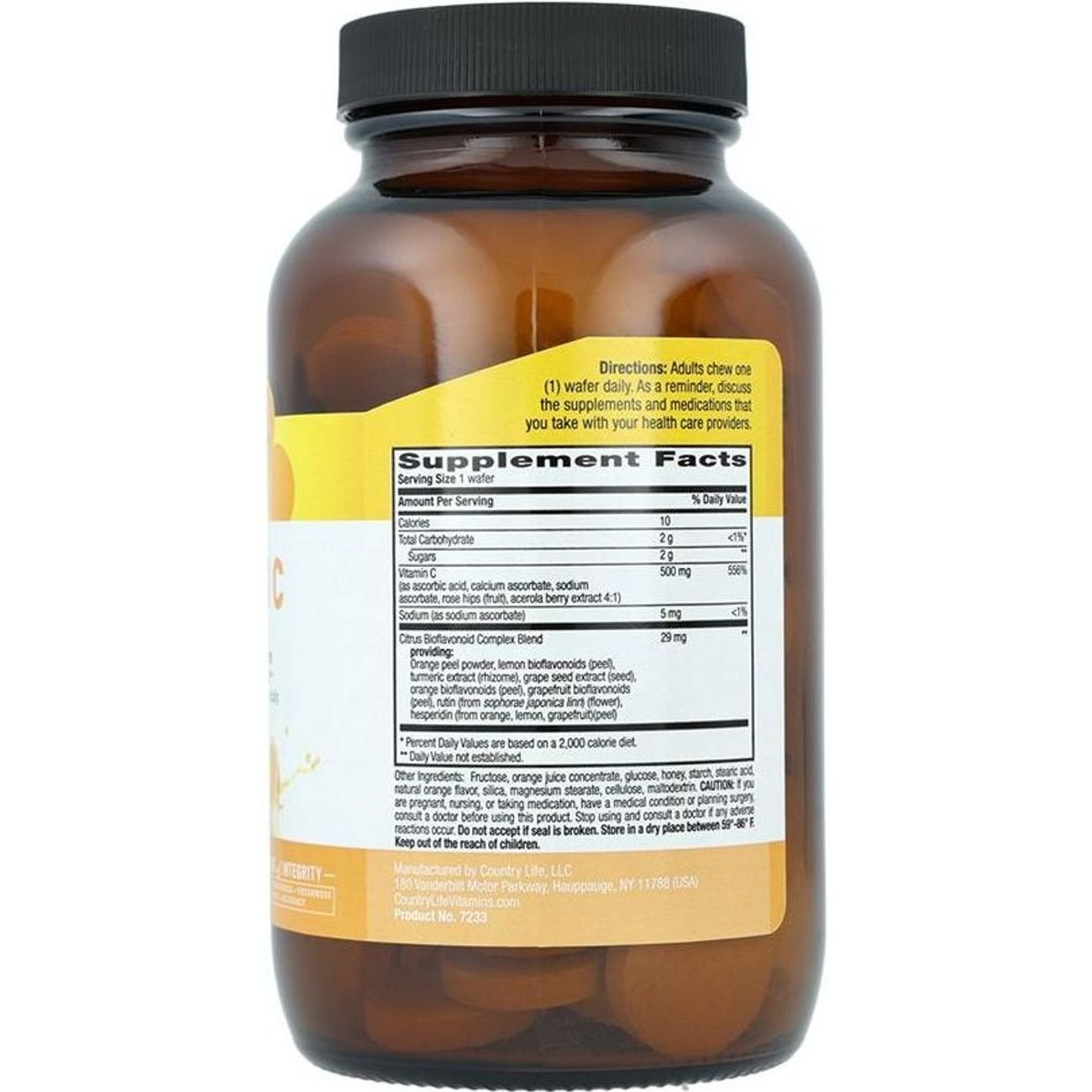 Country Life Chewable Vitamin C Wafers - 500 mg