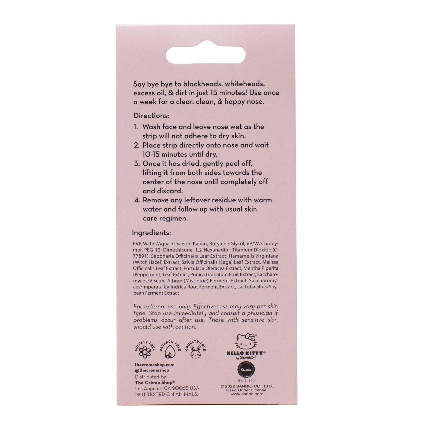 The Crème Shop X Hello Kitty Bye Bye Blackheads Pore Strips