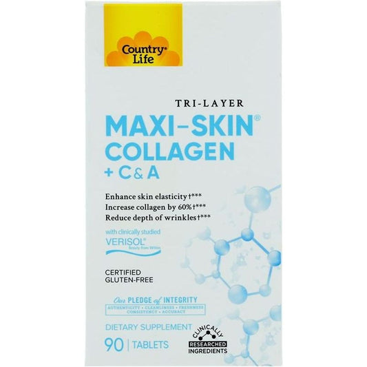 Country Life Maxi-Skin Collagen + C & A Tablets