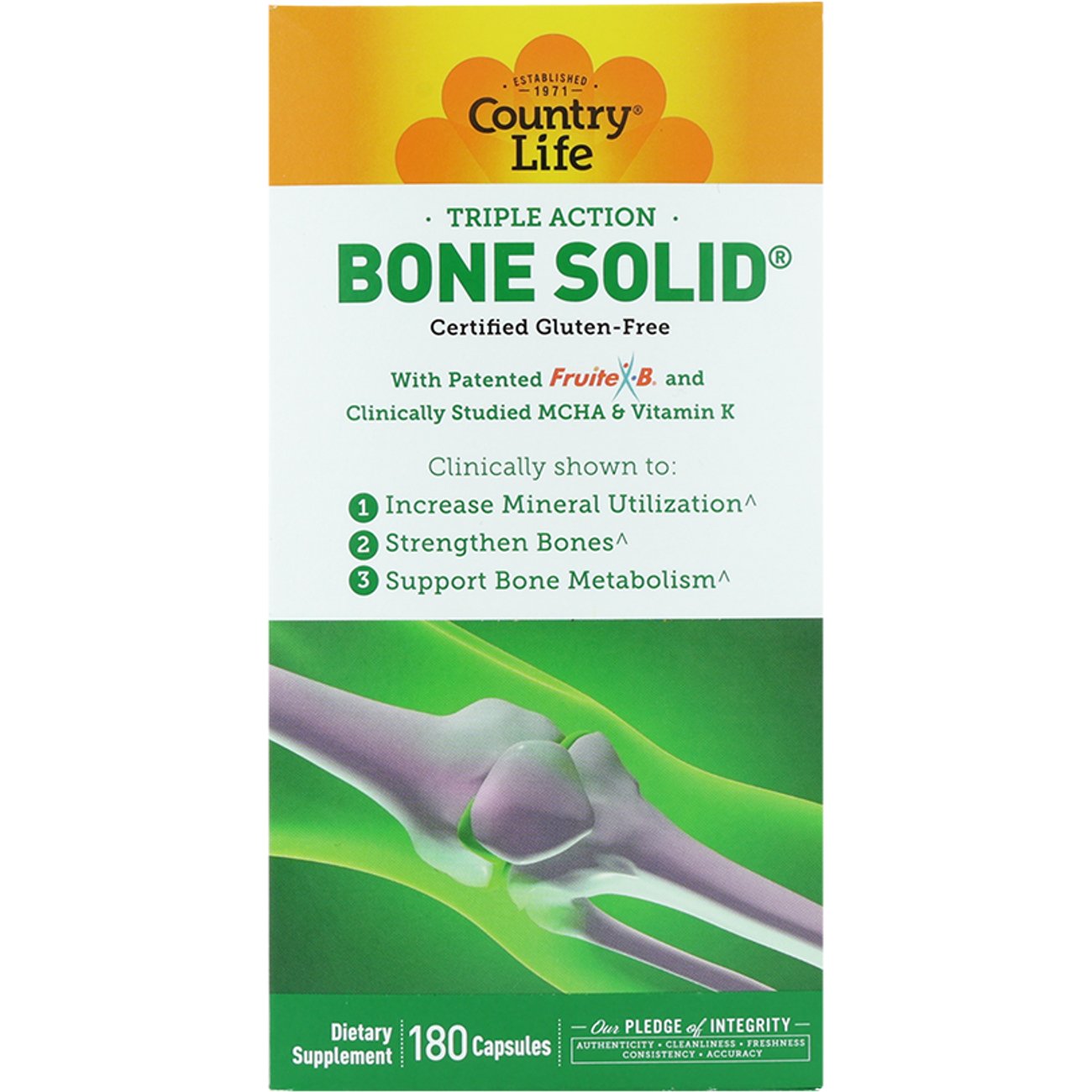 Country Life Vitamins Triple Action Bone Solid Capsules